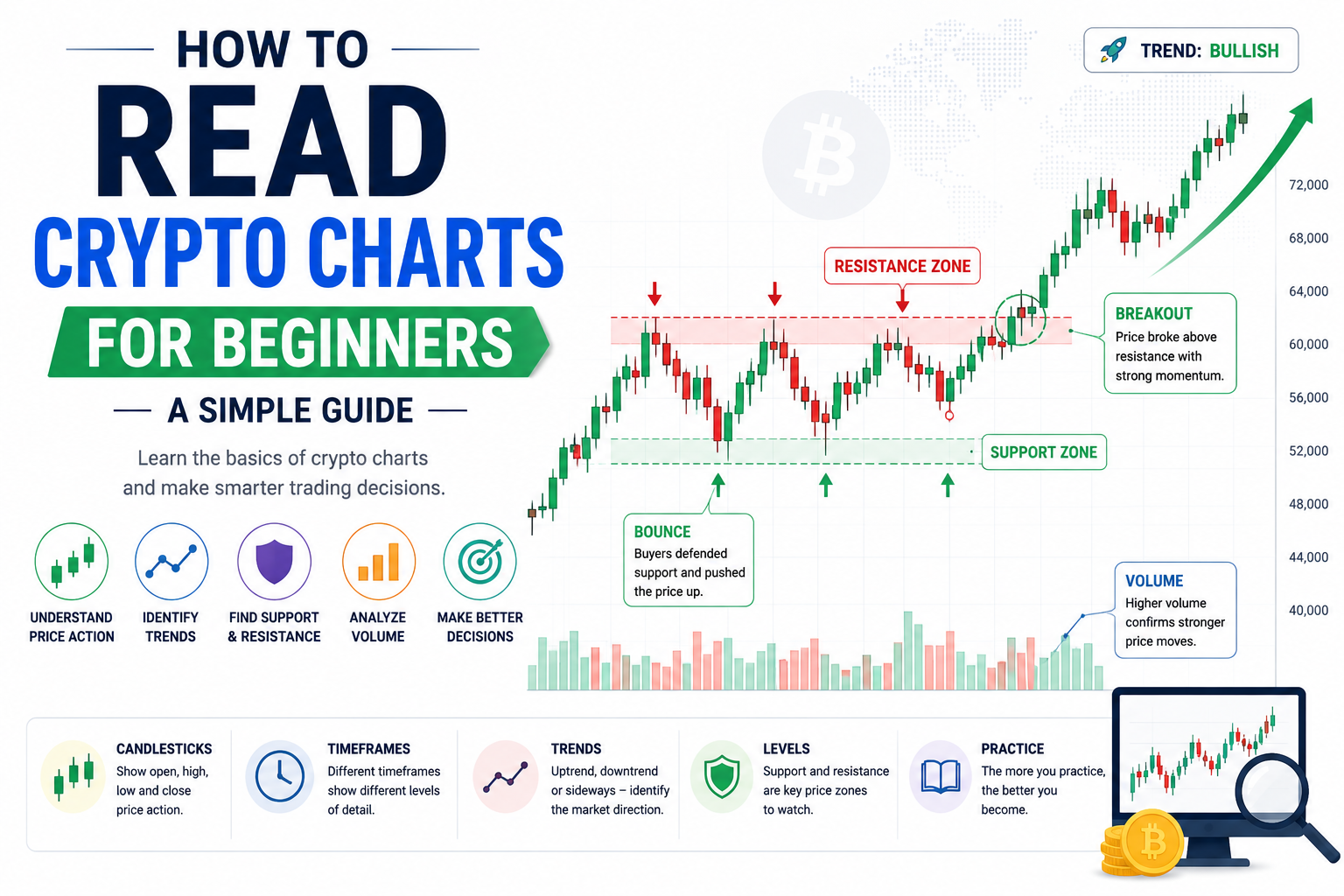 How to Read Crypto Charts for Beginners: A Simple Guide